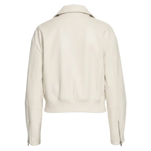 Womens Leather Bomber Jacket Sleek Modern Design