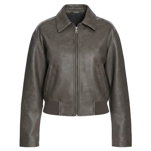 womens leather bomber jacket