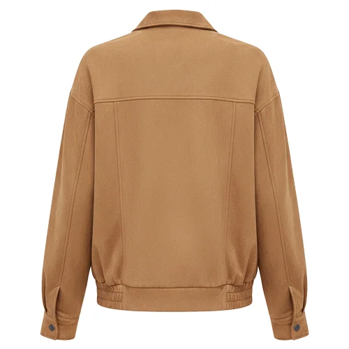 Womens Leather Bomber Jacket Oversized Faux Suede