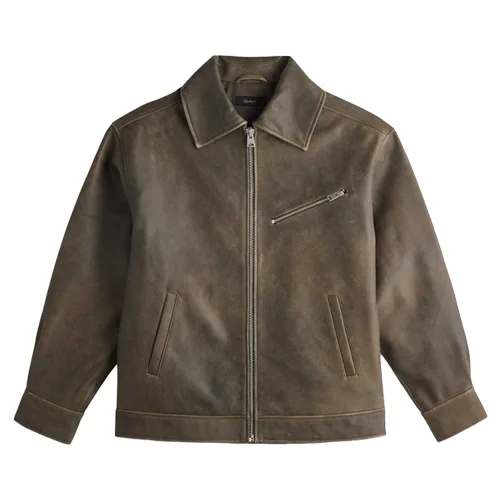 Womens Leather Bomber Jacket Oversized Style Vault