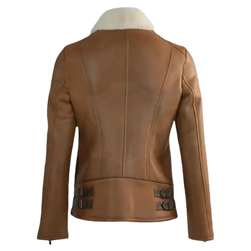 Womens Leather Bomber Jacket Aviator Style Vault