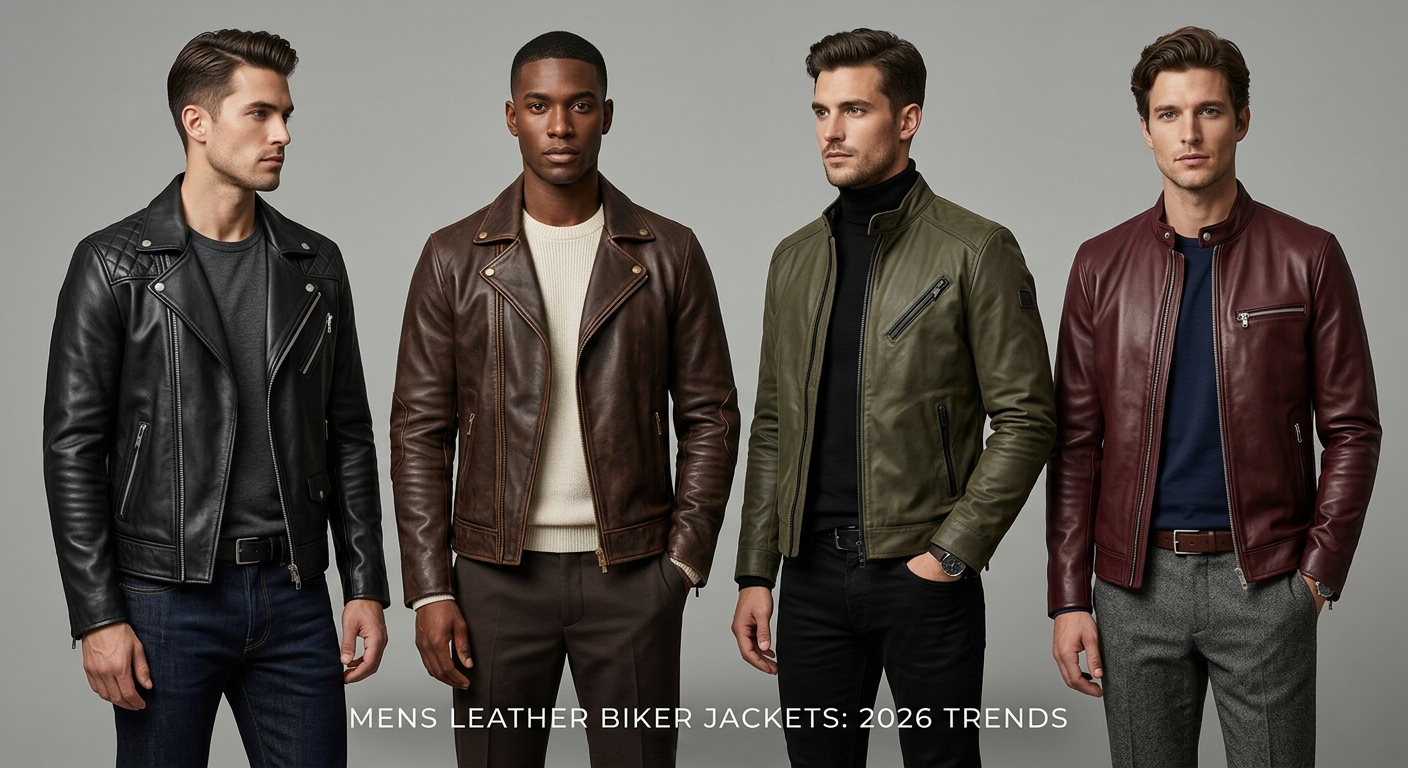 Mens Leather Biker Jackets 2026